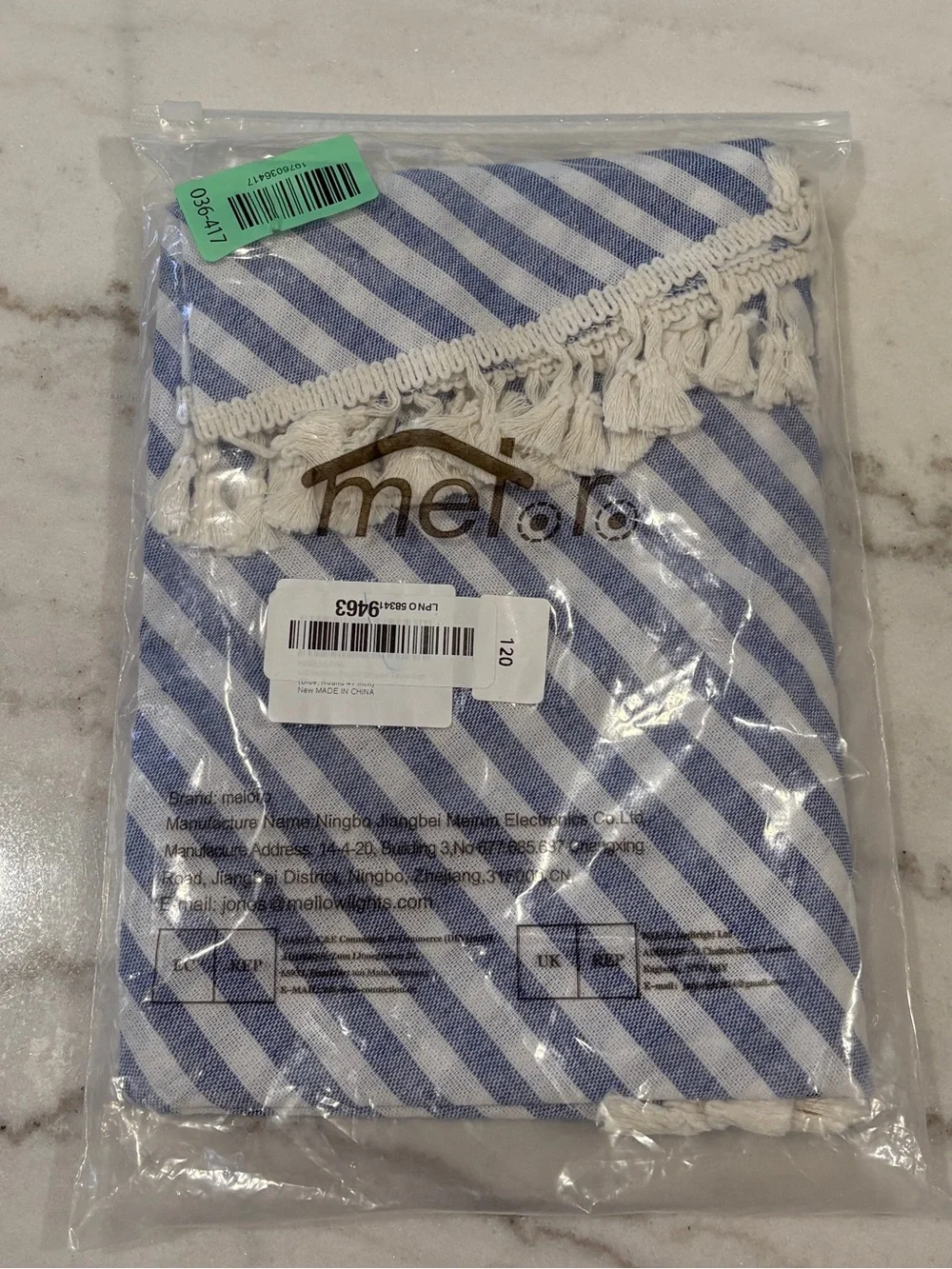 Meioro Round Stripe Tassel Tablecloth